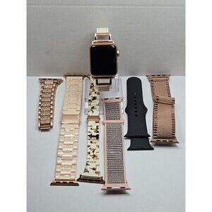 Apple Watch Series 3 38mm GPS A1858 Rose Gold 95% Battery Health Sport Xtr Bands